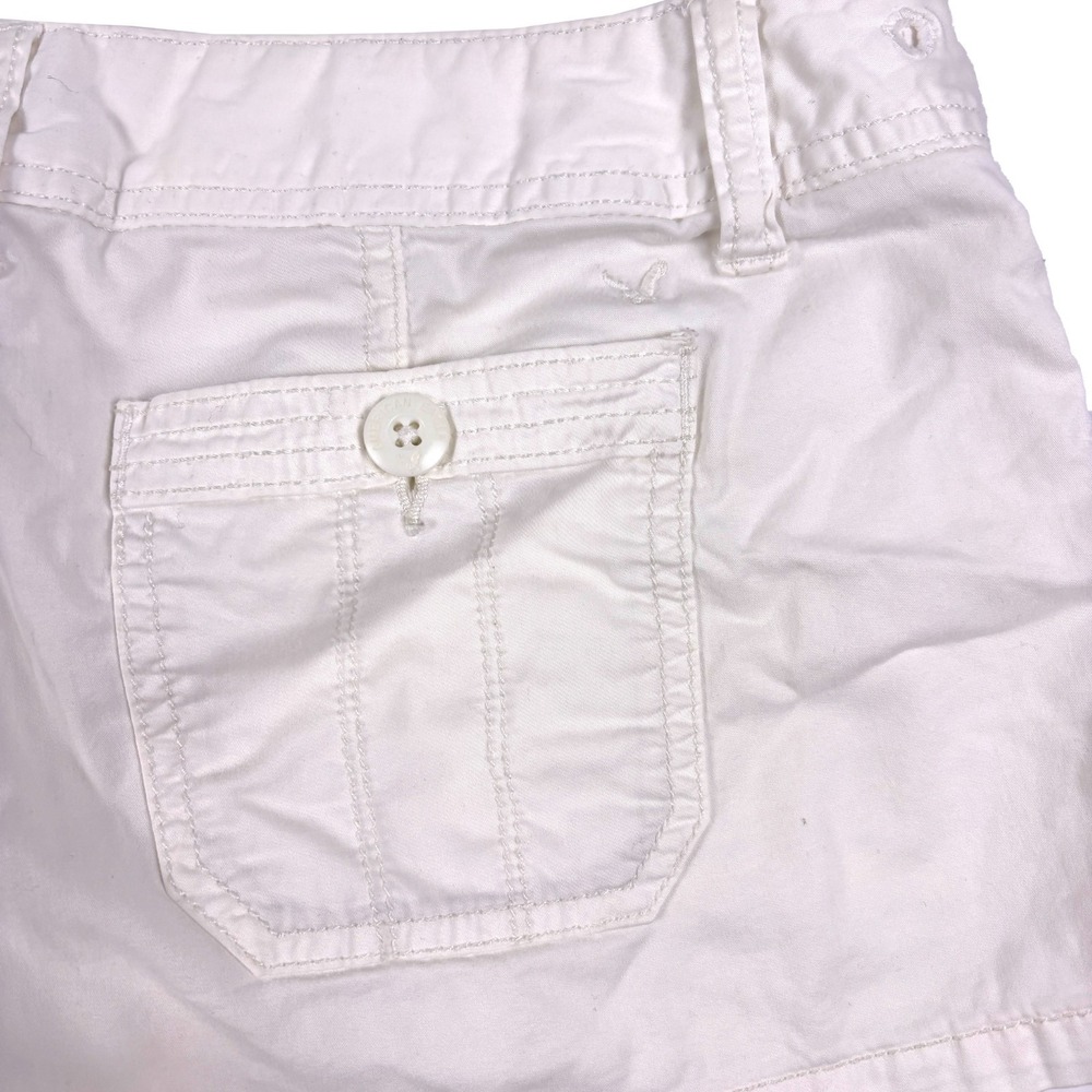 Y2K American Eagle Ultra Low Rise Perfect Shortie Shorts Womens Sz 6 White Micro - Picture 10 of 16